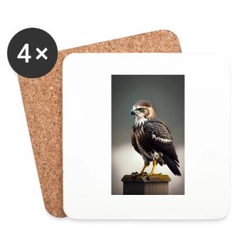Aigle | Oiseaux | Liberté | Animaux - Dessous de verre (lot de 4) - blanc - Devant