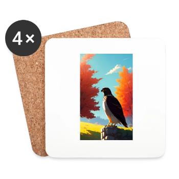 Aigle | Oiseaux | Liberté | Animaux - Dessous de verre (lot de 4) - blanc - Devant