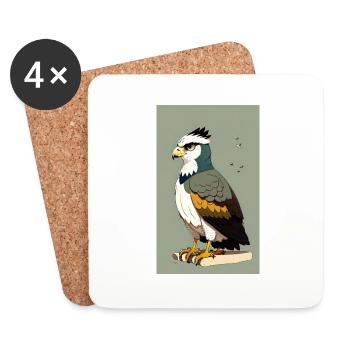 Aigle | Oiseaux | Liberté | Animaux - Dessous de verre (lot de 4) - blanc - Devant