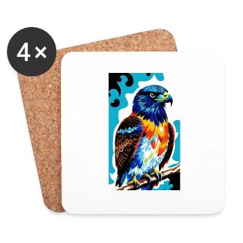 Aigle | Oiseaux | Liberté | Animaux - Dessous de verre (lot de 4) - blanc - Devant