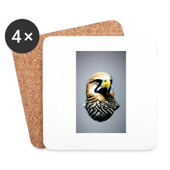 Aigle | Oiseaux | Liberté | Animaux - Dessous de verre (lot de 4) - blanc - Devant