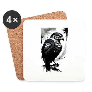 Aigle | Oiseaux | Liberté | Animaux - Dessous de verre (lot de 4) - blanc - Devant