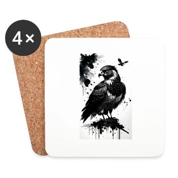 Aigle | Oiseaux | Liberté | Animaux - Dessous de verre (lot de 4) - blanc - Devant