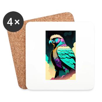 Aigle | Oiseaux | Liberté | Animaux - Dessous de verre (lot de 4) - blanc - Devant