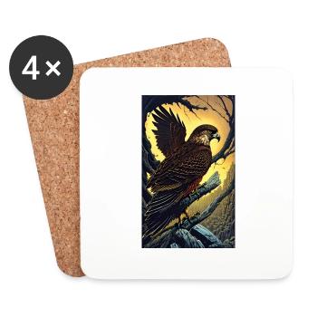 Aigle | Oiseaux | Liberté | Animaux - Dessous de verre (lot de 4) - blanc - Devant