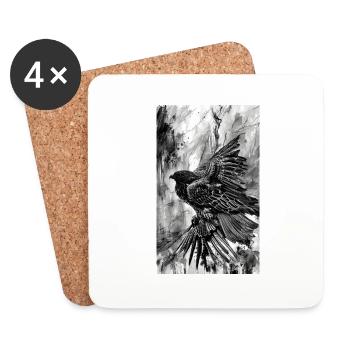 Aigle | Oiseaux | Liberté | Animaux - Dessous de verre (lot de 4) - blanc - Devant