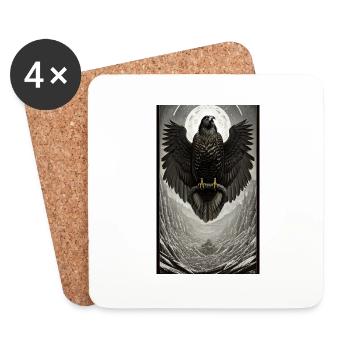 Aigle | Oiseaux | Liberté | Animaux | mystique - Dessous de verre (lot de 4) - blanc - Devant