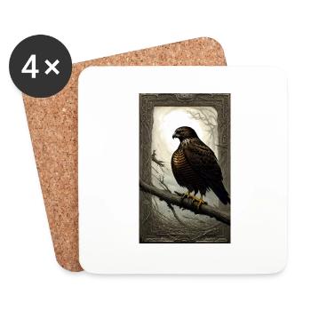 Aigle | Oiseaux | Liberté | Animaux - Dessous de verre (lot de 4) - blanc - Devant