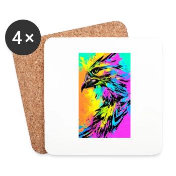 Aigle | Oiseaux | Liberté | Animaux - Dessous de verre (lot de 4) - blanc - Devant