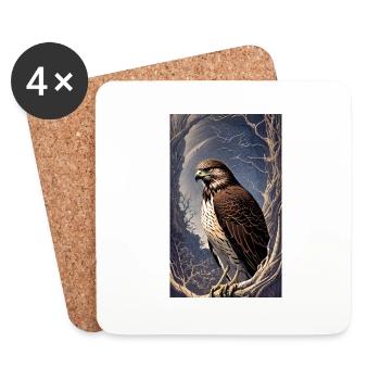 Aigle | Oiseaux | Liberté | Animaux - Dessous de verre (lot de 4) - blanc - Devant
