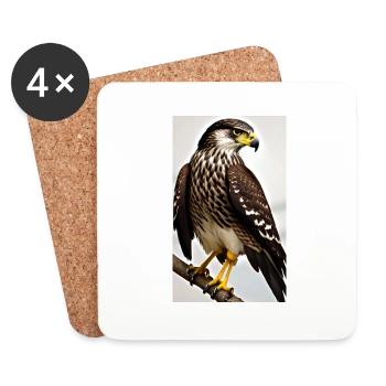 Aigle | Oiseaux | Liberté | Animaux - Dessous de verre (lot de 4) - blanc - Devant