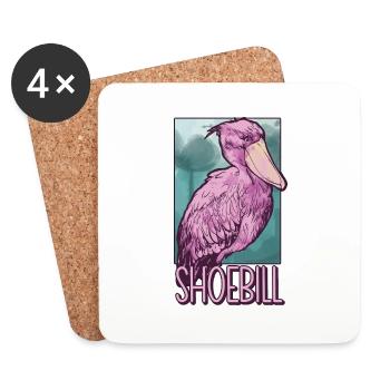 Shoebill Bird Ornithologist Forest I Gift - Coasters (set of 4) - white - Front