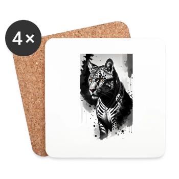 Leopard | Predator | Running | Africa - Coasters (set of 4) - white - Front
