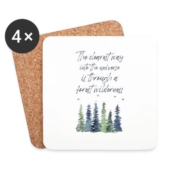 Forest Quote The clearest way into the Universe - Coasters (set of 4) - white - Front