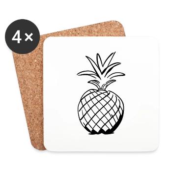 Ananas - Untersetzer (4er-Set) - Weiß - Vorne
