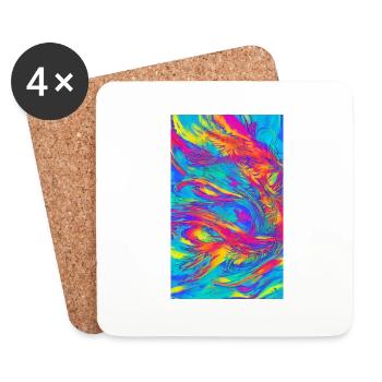 Lines | Wavy lines | Symbols | Pattern - Coasters (set of 4) - white - Front