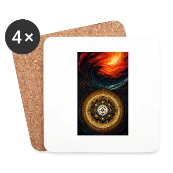 Mystisches Symbol | geheimnisvoll | Symbol - Untersetzer (4er-Set) - Weiß - Vorne