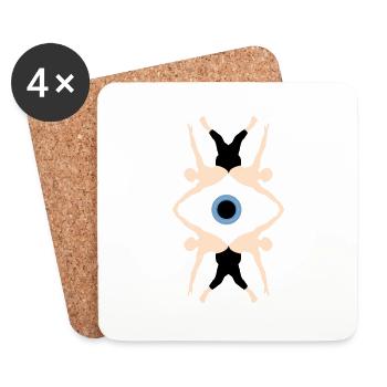 Auge - Untersetzer (4er-Set) - Weiß - Vorne