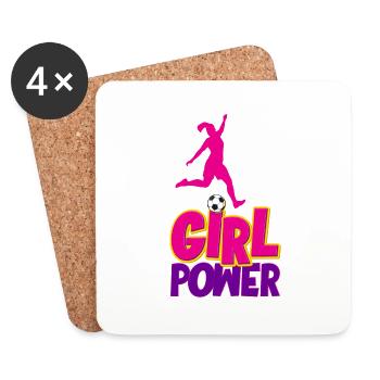 Soccer Girl Power - Dessous de verre (lot de 4) - blanc - Devant