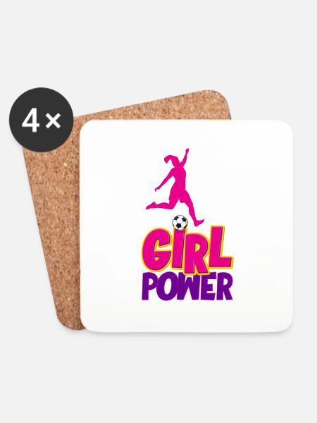 soccer girl power - Untersetzer (4er-Set) - Weiß