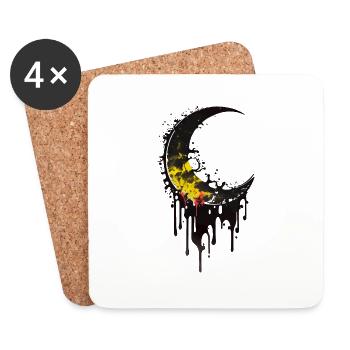 Melting Moon Graffiti - Untersetzer (4er-Set) - Weiß - Vorne