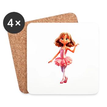 Ballet Girl - Coasters (set of 4) - white - Front