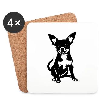 Chihuahua - Coasters (set of 4) - white - Front