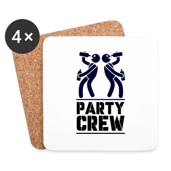 party crew - Untersetzer (4er-Set) - Weiß - Vorne