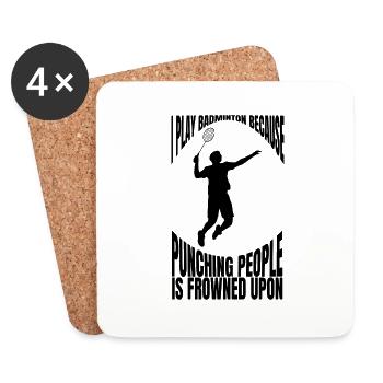 Badminton badminton fan badminton badminton team - Coasters (set of 4) - white - Front