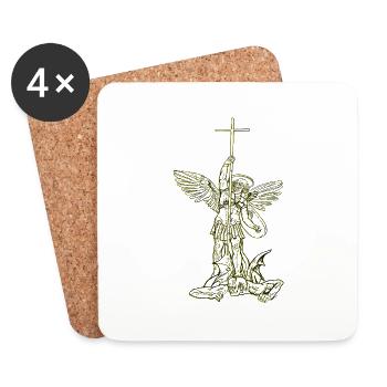 michael archangel saint christian angels saint snk - Coasters (set of 4) - white - Front