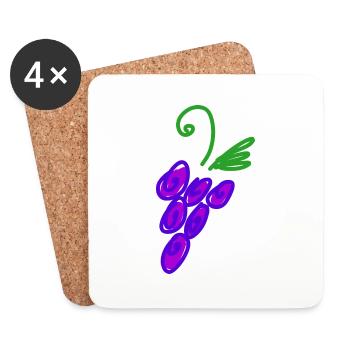 grape - Coasters (set of 4) - white - Front