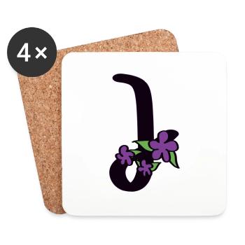 J as in youthful - Coasters (set of 4) - white - Front