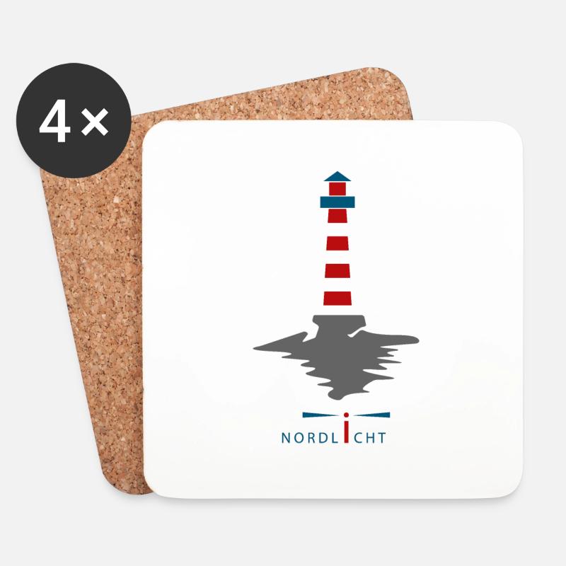 Nordlicht - Untersetzer (4er-Set) - Weiß