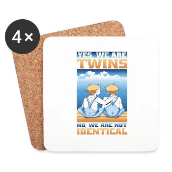 Oui, nous sommes jumeaux, non, nous ne sommes pas identiques 13 - Dessous de verre (lot de 4) - blanc - Devant