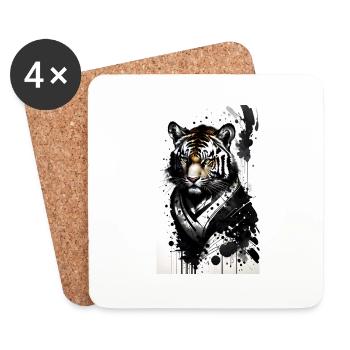Le pouvoir du tigre - Dessous de verre (lot de 4) - blanc - Devant