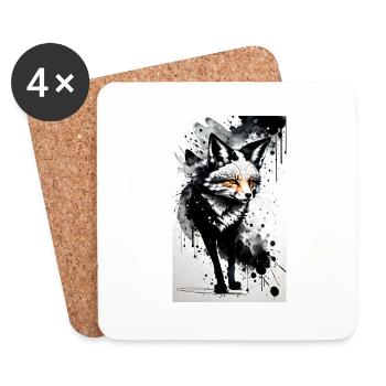 Fox Magic: Votre style, votre ruse. - Dessous de verre (lot de 4) - blanc - Devant
