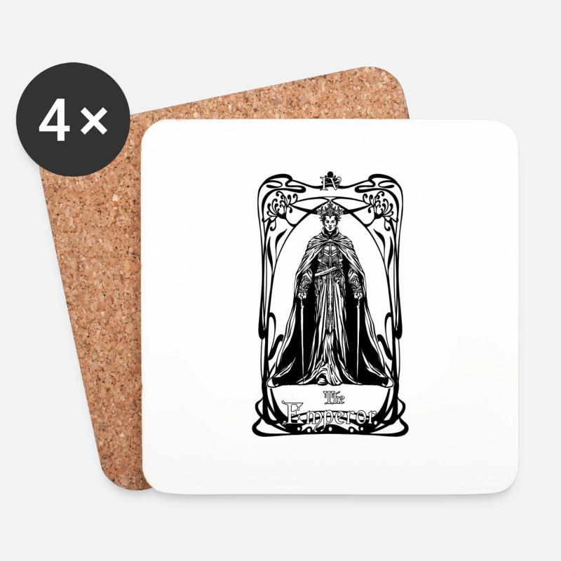 Die Tarotkarte des Kaisers - Untersetzer (4er-Set) - Weiß