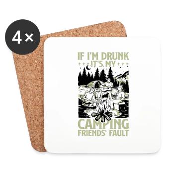 Si je suis ivre, c’est la faute de mes amis de camping 3 - Dessous de verre (lot de 4) - blanc - Devant