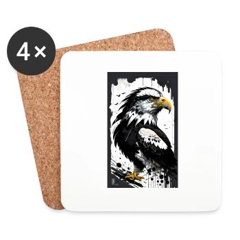 Aigle majestueux - Dessous de verre (lot de 4) - blanc - Devant