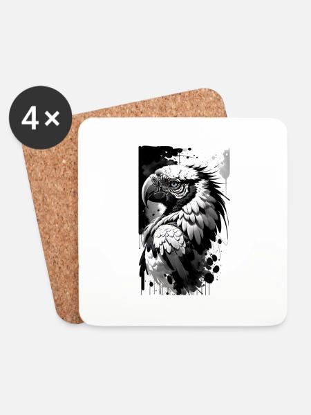 Tropical parrot magic - Coasters (set of 4) - white