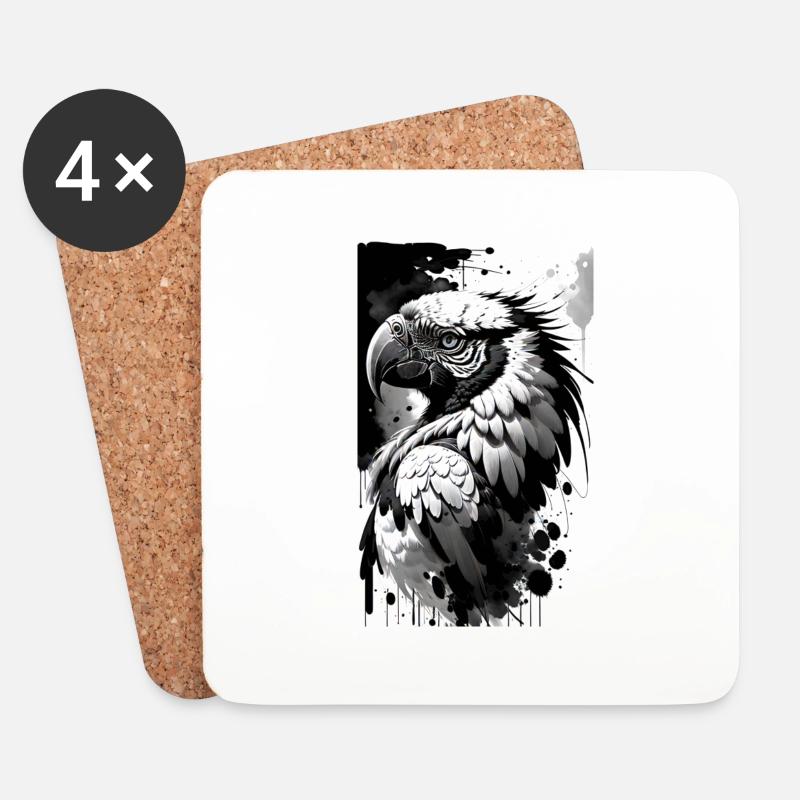 Tropical parrot magic - Coasters (set of 4) - white