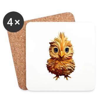 Chicken chick design - Coasters (set of 4) - white - Front