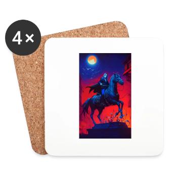 Le Night Rider - Dessous de verre (lot de 4) - blanc - Devant