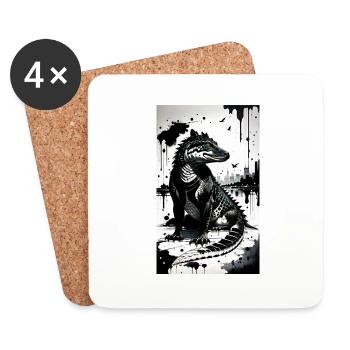 Crocodile Art - Coasters (set of 4) - white - Front