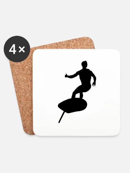 Surfen Foil - Untersetzer (4er-Set) - Weiß