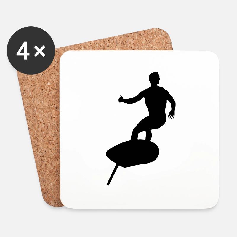 Surfen Foil - Untersetzer (4er-Set) - Weiß