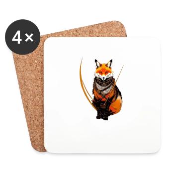 Legendary and Mysterious Fox - Coasters (set of 4) - white - Front