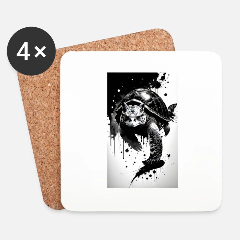 Calm Turtles - Coasters (set of 4) - white