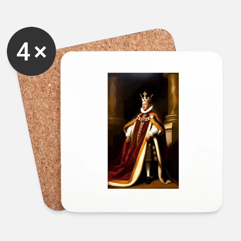 Barack Obama als barocker Monarch - Untersetzer (4er-Set) - Weiß