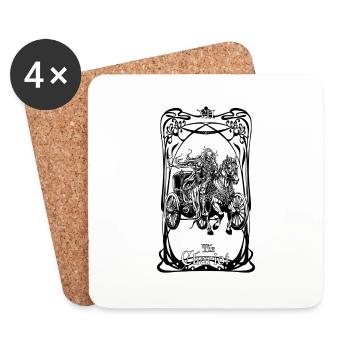 The Chariot tarot card - Coasters (set of 4) - white - Front